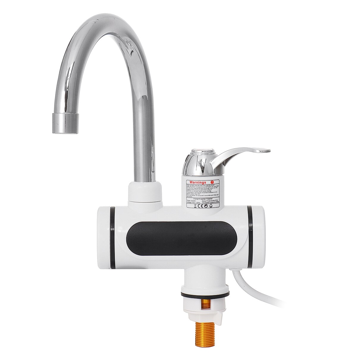 3000W 220V Instant Electric Faucet Tap Water Heater Stainless Steel Under Inflow LED Display Water Heater+Shower: packaged 1