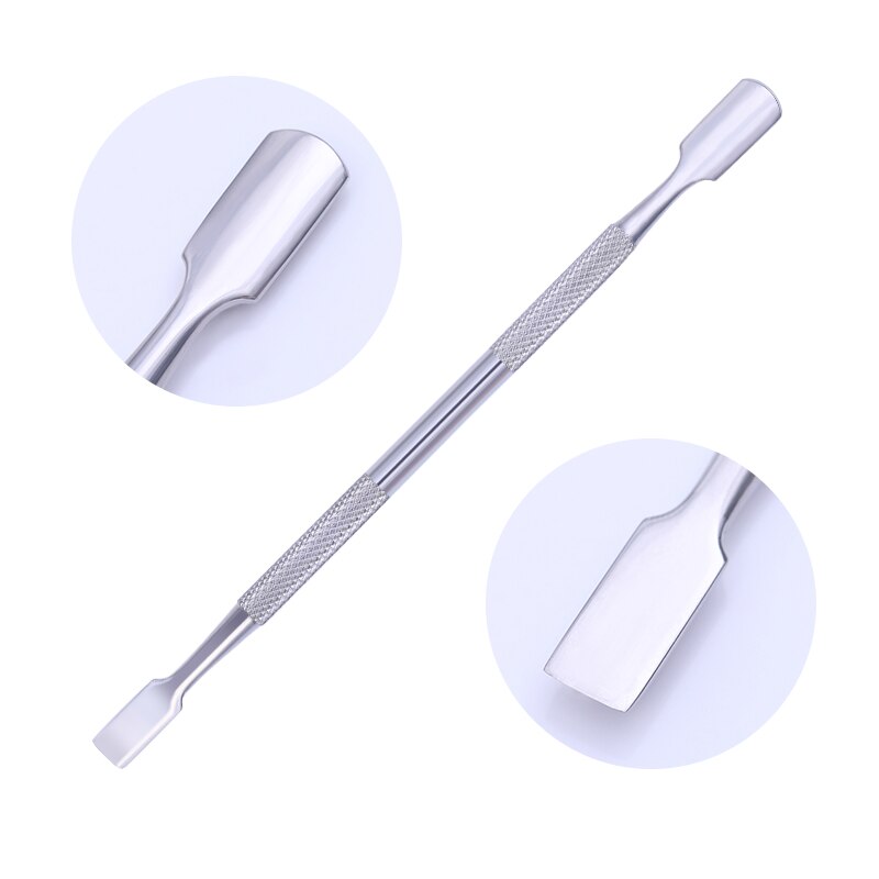 Dual-ended Stainless Steel Cuticle Remover Pusher UV Gel Remover Remove Bandage Adhesive Roll Manicure Nail Art Tool