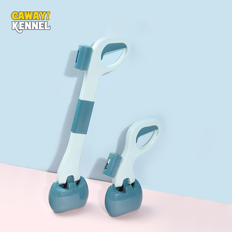 CAWAYI KENNEL Pet Toilet Picker Large Diameter Poop Shoveling Device for Dog Cats Foldable Easy To Carry Poop Picker Out Bag Box