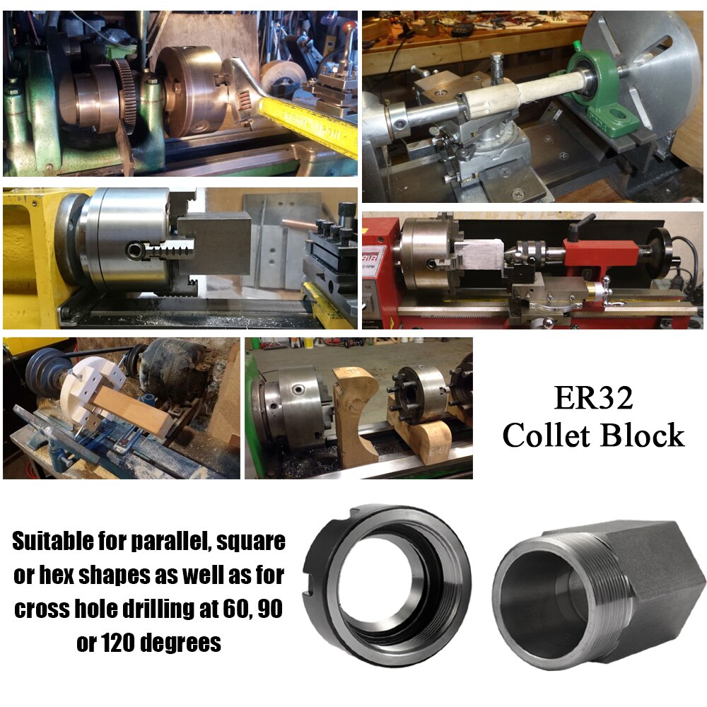 Hard Steel Hex CNC Engraving Cutting Machine Lathe Tool Holder ER-32 Collet Block