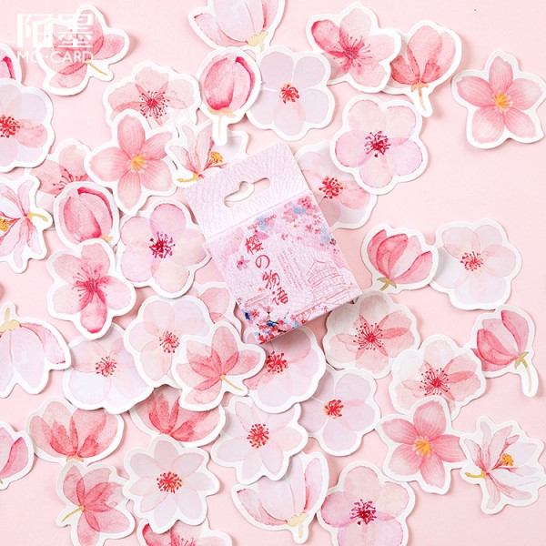 Étiquettes autocollantes vue japonaise, ensemble de 45 pièces/boîte, papeterie décorative, Scrapbooking, étiquette autocollante pour Album journal intime, DIY bricolage: Violet