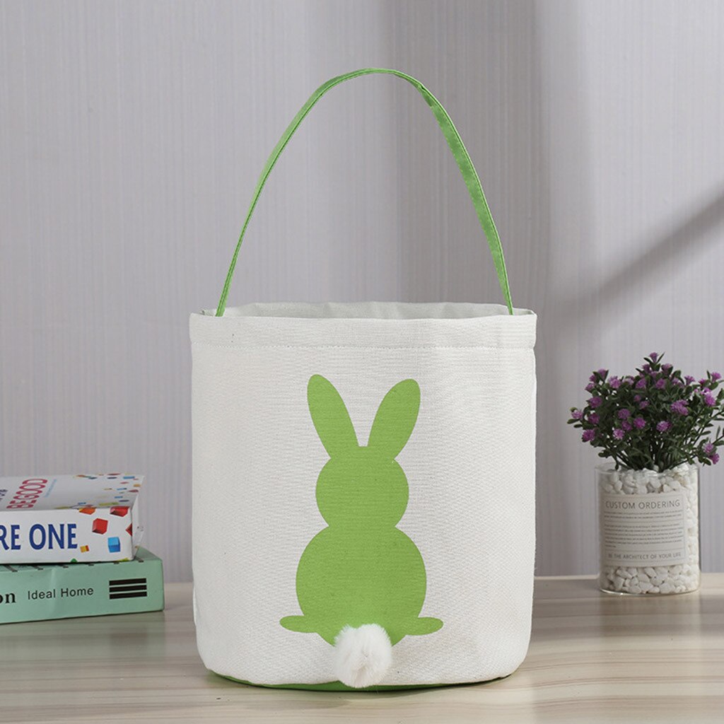 Pasen Ei Mand Konijn Bunny Gedrukt Canvas Carry Eieren Candy Bag Mar16