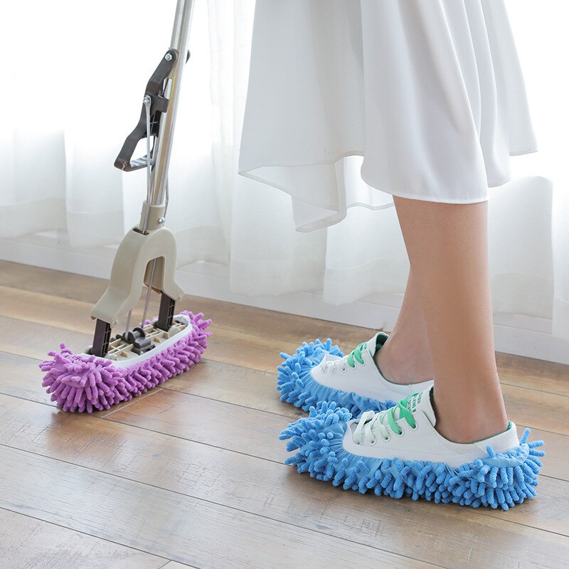 Zapatillas limpiadoras de polvo, para el baño de la casa mopa, para limpiar el piso, pantuflas, funda para zapatos para perezosos, trapo de microfibra, paño 1 unidad