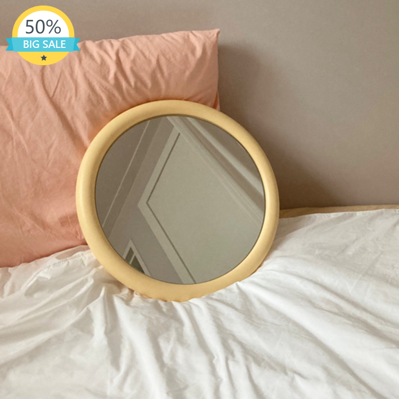 Espejo De maquillaje pequeño con marco De madera, Mini tocador Kawaii portátil coreano, De habitación, artículos De decoración para el hogar