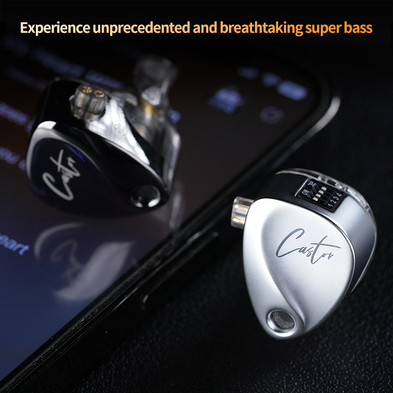 KZ Castor IEM in Ear Earphones Dual-Dynamic Driver Tuning Noise Isolating HiFi Wired Headphones With 2Pin Detachable Cable