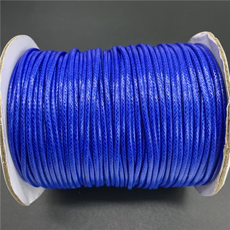 0.5mm 0.8mm 1mm 1.5mm 2mm Blue Waxed Katoenen Koord Touw Gewaxt Draad Koord String Riem ketting Touw Voor Sieraden Maken