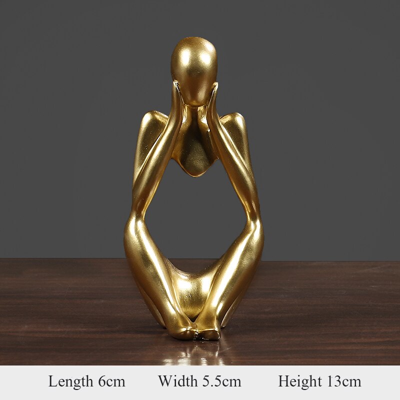 Thinker Statue Abstract Figure Sculpture Small Ornaments Resin Statue Home Crafts Modern Interior Decoration home accessorie: I