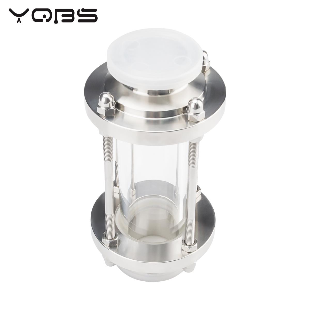 Dioptrías de cristal de flujo sanitario YQBS, ajuste de 1,5 ", triple abrazadera, tubo de 38mm OD SUS 304, acero inoxidable para producto de diario casero