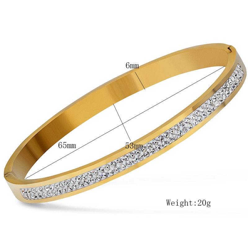 ZORCVENS strass di cristallo a due file pavimenta bracciali e braccialetti in acciaio inossidabile per accessori moda donna gioielli braccialetto