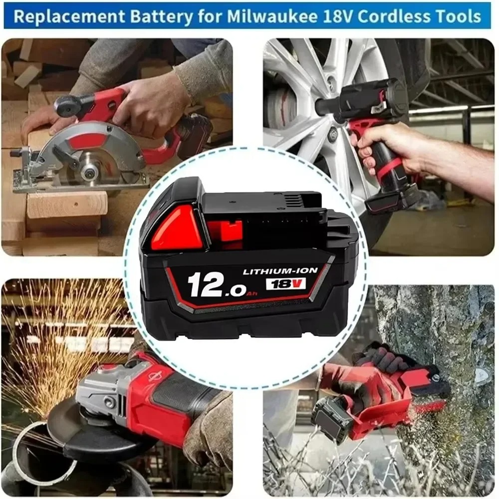For Milwaukee M18 18V 9Ah 12000mAh 18650 Lithium Replacement Battery For Milwaukee 48-11-1860 48-11-1850 48-11-1840 Tool Battery