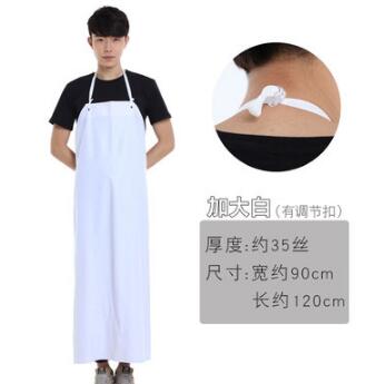 Delantal impermeable para cocina, largo, resistente al aceite, para la cintura, babero impermeable, para mesa de arroz, color blanco: 3