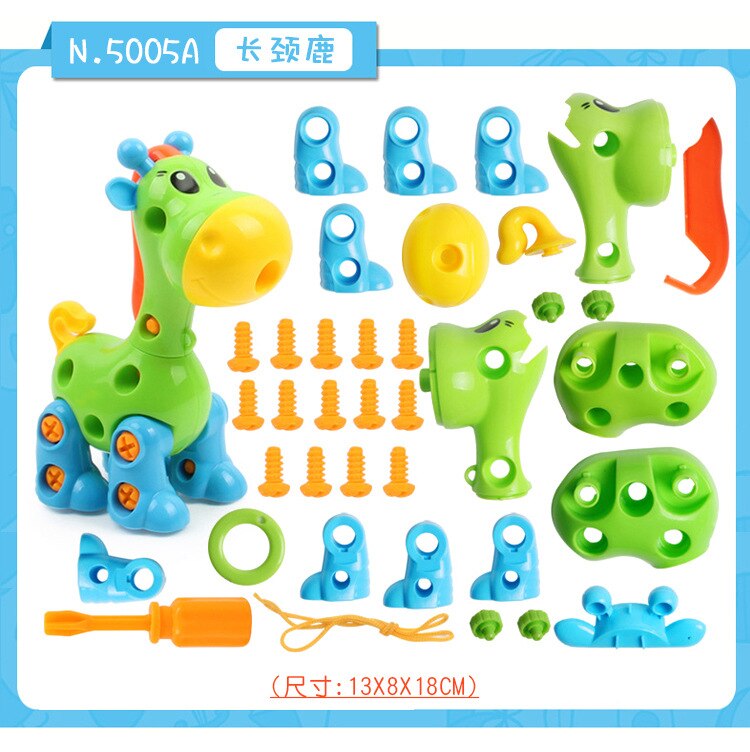 3WBOX tools screw toy Plastic 3D Removable Combination animal Assembly hands-on ability exercise nut educational for children: Gray