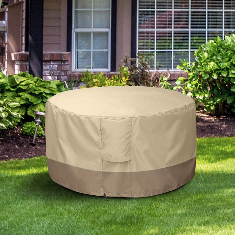 Fire Pit Cover Round-210D Oxford Cloth Heavy Duty Patio Outdoor Fire Pit Table Cover Round Waterproof Fits for 34/35/36 Inch Fir