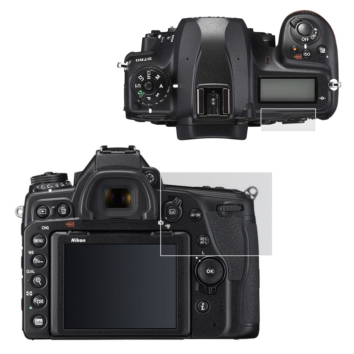 Zelfklevende Gehard Glas Belangrijkste Lcd + Top Info Schouder Screen Protector Cover Guard Voor Nikon D780 Dslr Camera
