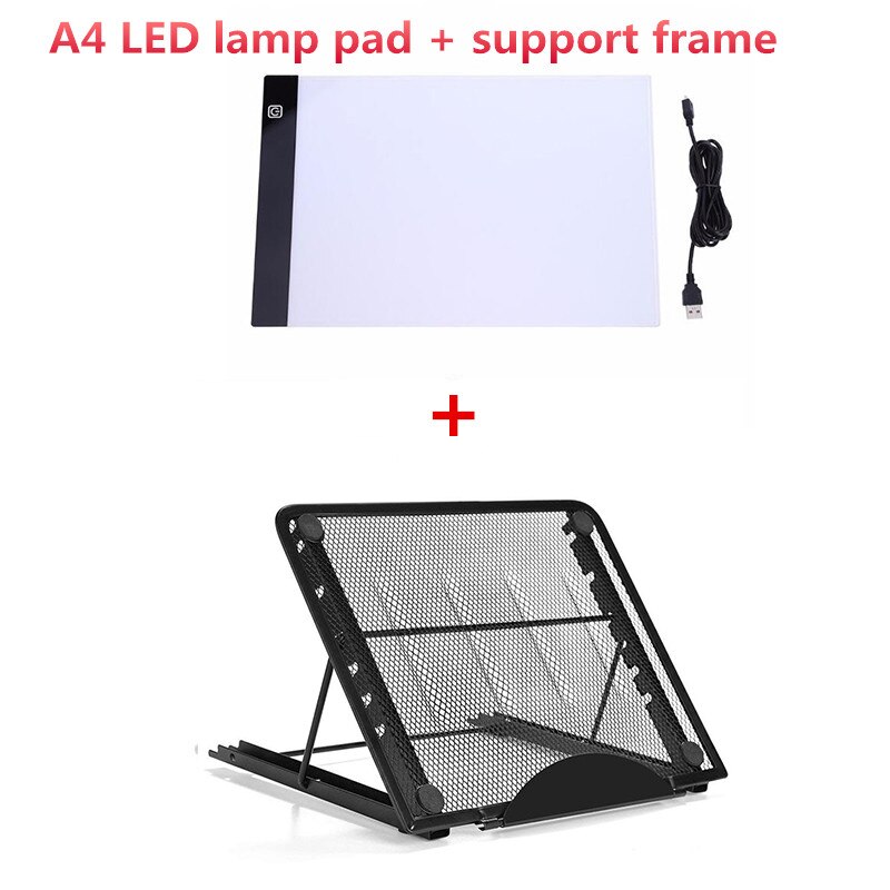 LED Diamond Painting Light Pad Lightpad Board Diamond Painting Accessories Tool Kits A4 A5 Drawing Graphic Tablet Box: Dark Grey