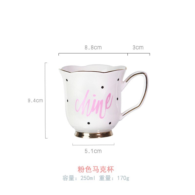 Japanese Style Cute Coffee Cup Saucer Set Tea pot Milk Jug Sugar Pot Tea Tray Set Reusable Latte Cappuccino Cups 180ml: Pink Mug
