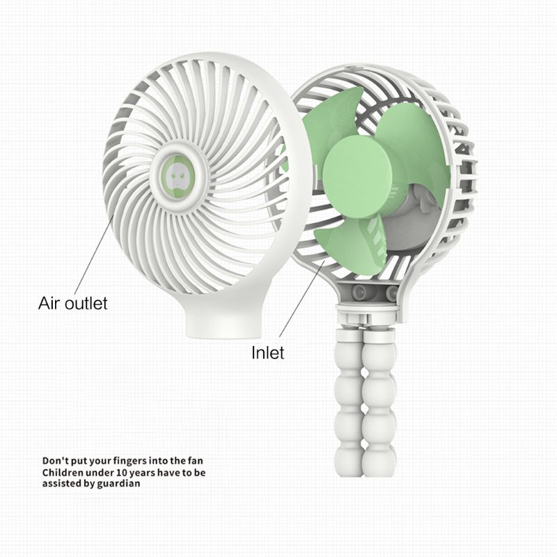 Mini soporte colgante portátil en forma de pulpo, ventilador de carga USB ajustable, enfriador para cochecito de bebé, Uso del estudiante