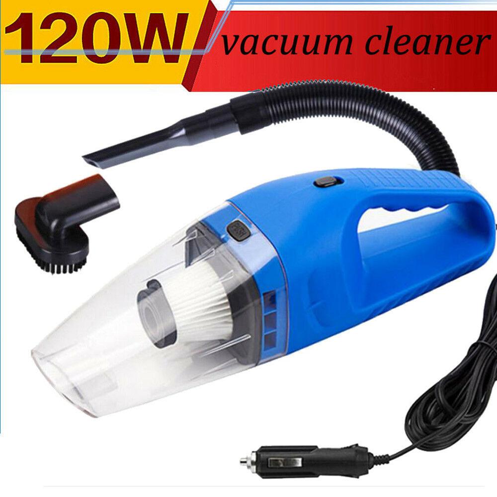 120W 12V Portable Car Vacuum Cleaner Handheld Mini Super Suction Vaccum Cleaner: blue color
