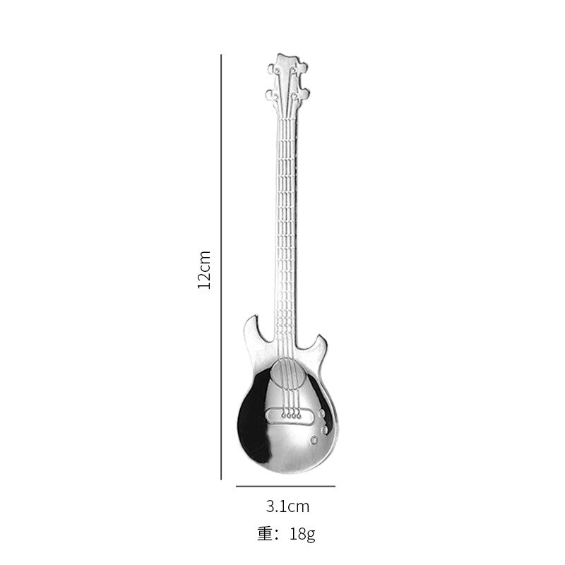 Edelstahl Kreative Kaffee Nachtisch Tee Löffel Musik Thema Gitarre bilden Eis Bar Musik Bar Löffel Küche Zubehör