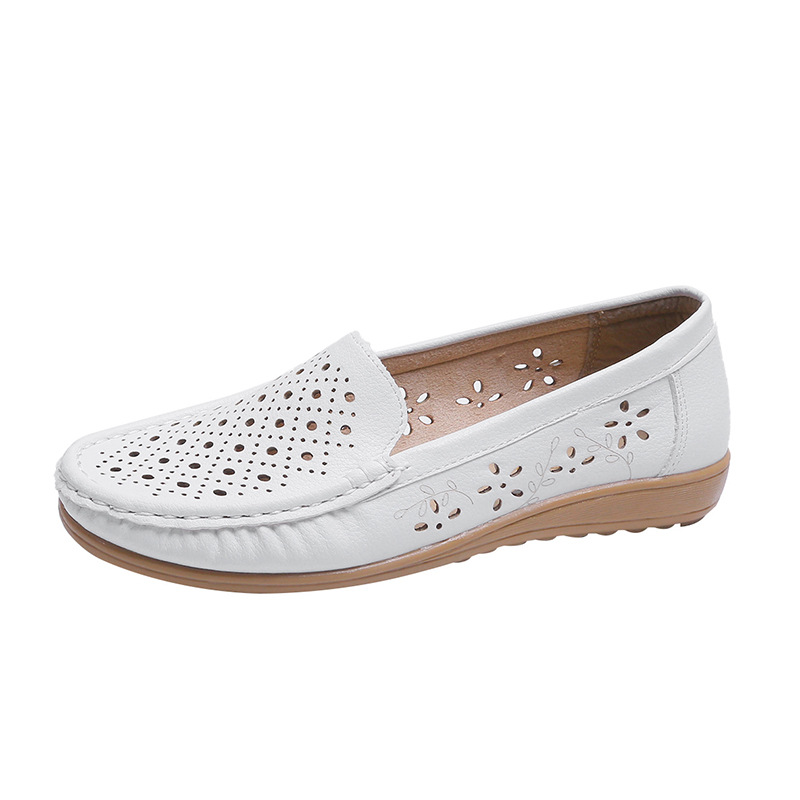 BCEBYL Sommer Neue Runde Kappe Krankenschwester Schuhe Weiche Sohle Nicht-Unterhose Sandalen Flache Schuhe Atmungsaktive lässig Sport frauen schuhe: Weiß / 40