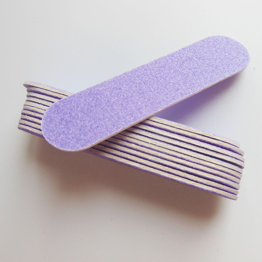 100 pcs purple mini nail file wood nail file wooden emery board nail art tool manicure tool
