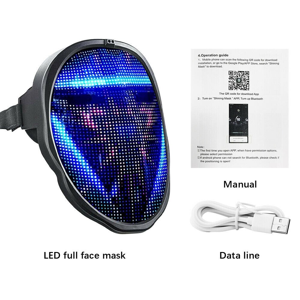Masque de Joker lumineux Led néon, accessoires de fête, masque de carnaval, masque de renard japonais, décoration d&#39;halloween et de noël