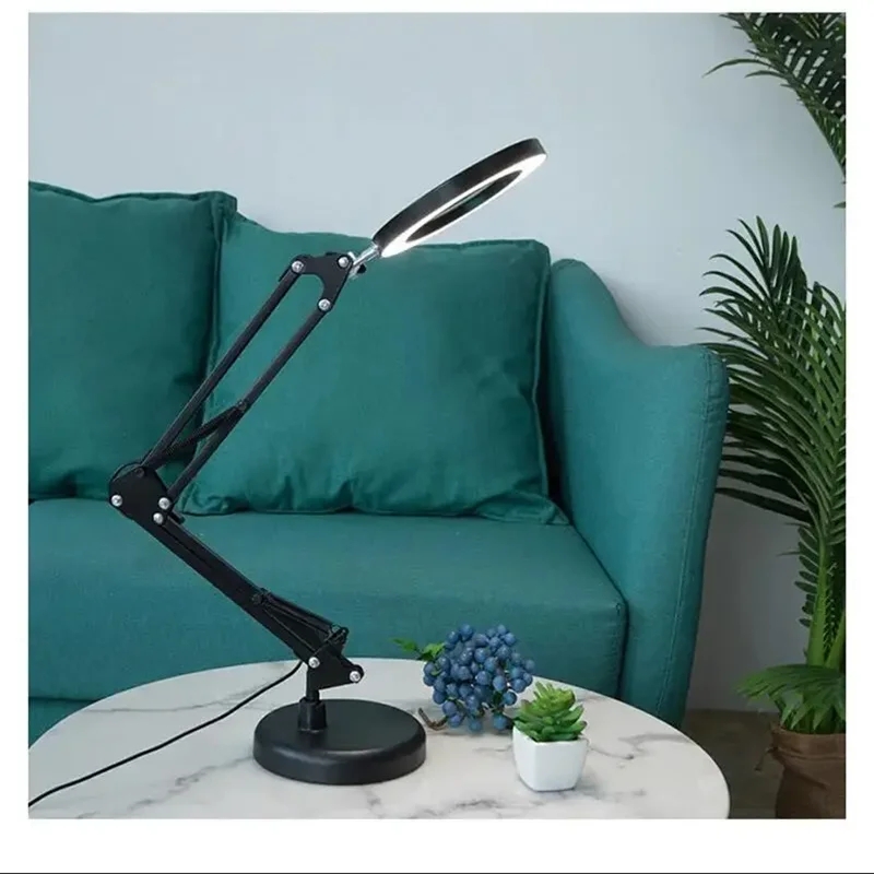LED-Lupe, 8-fach, mit Klemme, 3 Farbmodi, verstellbarer Schwenkarm, beleuchtete Lupe, Schreibtischlampe für Reparaturarbeiten, Bastelarbeiten