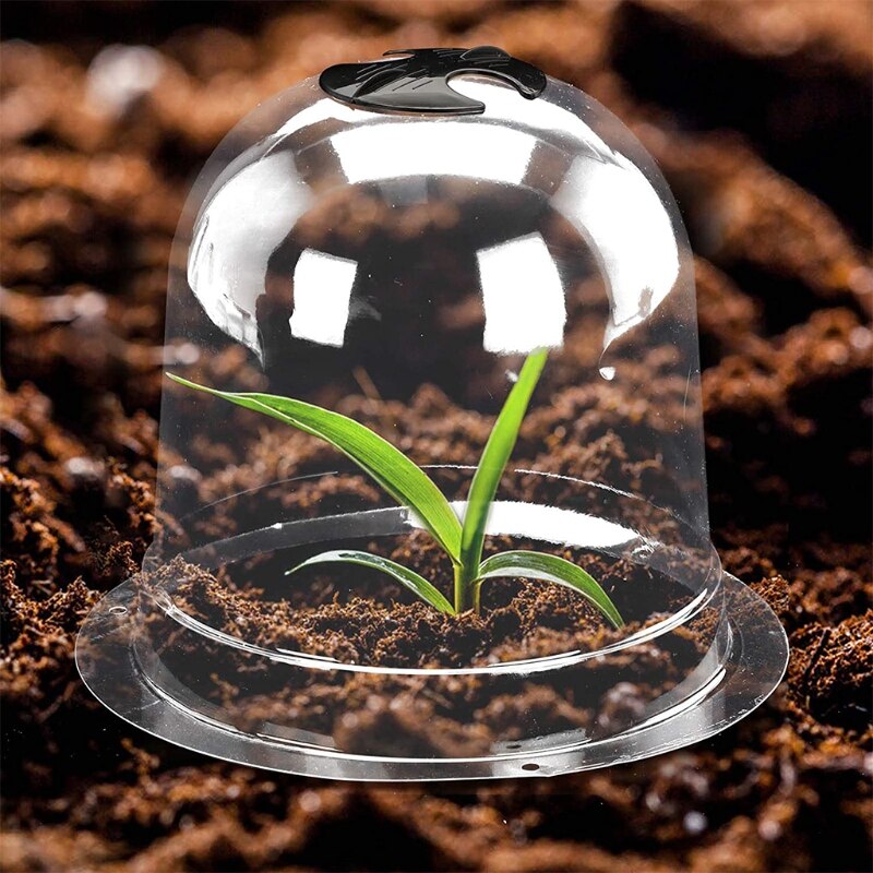 Reusable Garden Plant Cloche - Pack of 6 Heavy Duty Plastic Dome Protective Seedling Covers for Outdoors Garden - Complete R9JC