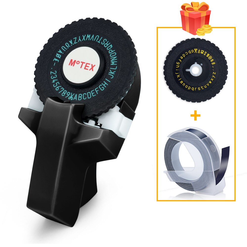 Mini Tragbare Drucker DIY Handheld Schreibmaschine Etikett Hersteller für MOTEX E101 Kennzeichnung Maschine für Dymo Band 3D Präge Manuelle Band: Schwarz Schreibmaschine