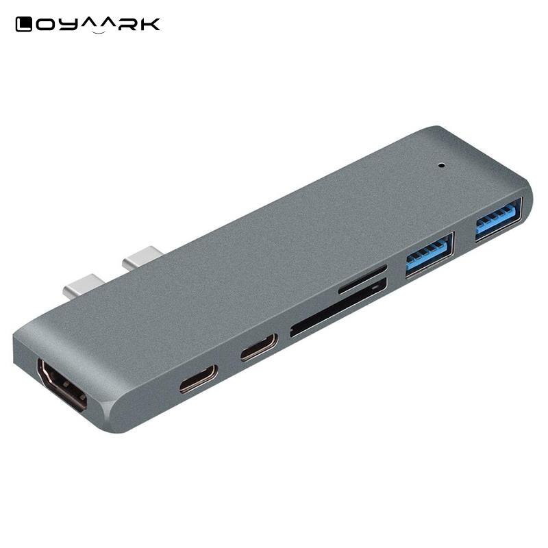 OBERSTER Docking Station USB C voor MacBook M1, USB C Hub Dual Monitor met 4K HDMI, USB 3.0, PD