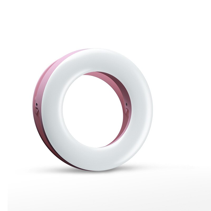 Anillo de luz Círculo LED para selfis, Mini, recargable, 3 modos de luz, maquillaje, relleno, para teléfono móvil, tableta, portátil, fotografía y vídeo: Pink
