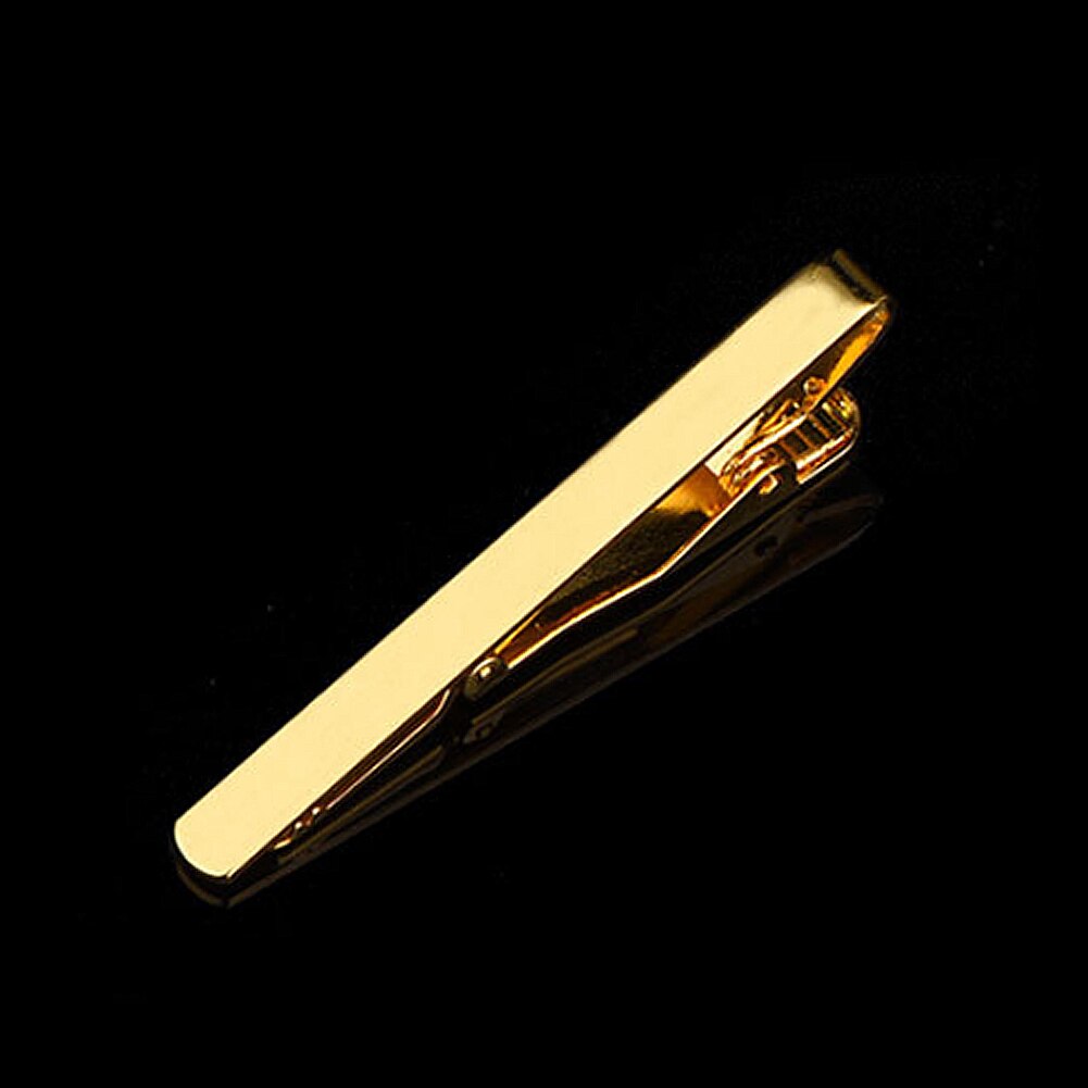 Enkel stil bindeklemme til mænd metal guld tone enkel stanglås praktisk slips lås slipsenål til mænd: Gylden
