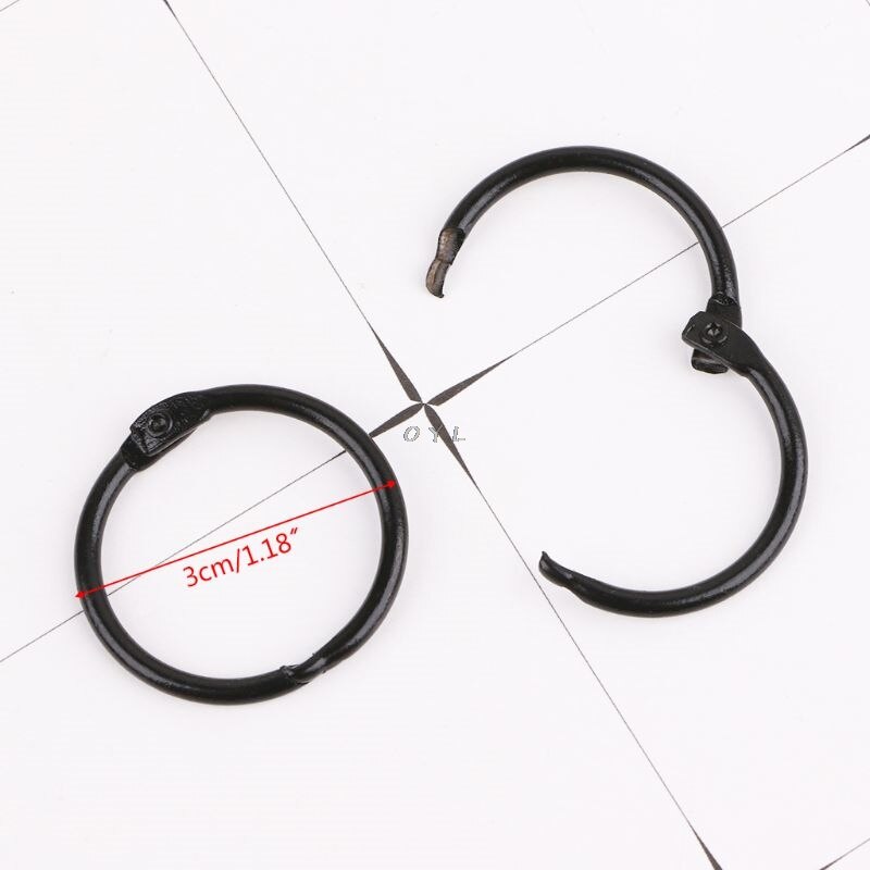 6 colors 10pcs Metal Loose Leaf Binder Ring Book Hoops DIY Albums School Office Supplies Craft