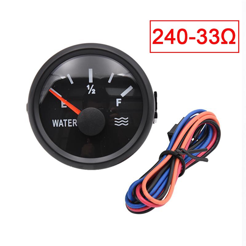 52mm Car Truck Water Level Gauge Meter water level indicator Backlight 12V Water Liquid Level Gauge instrument panel motorcycle: BN-240-33 ohm
