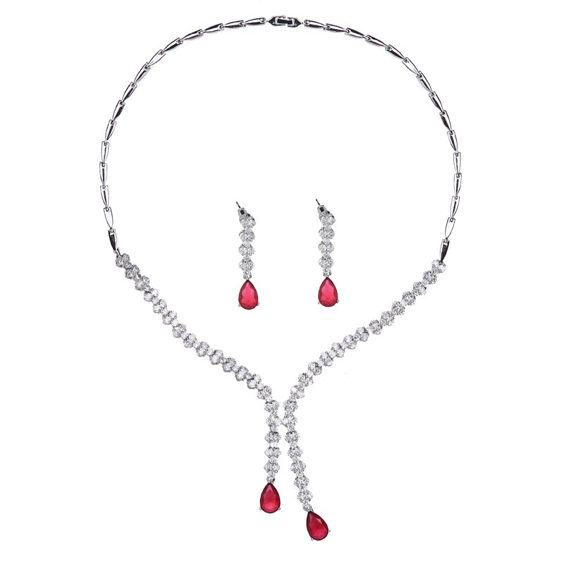! Conjunto de joyería Noble Bettyue de asimétrico a la , pendientes largos de Zirconia y Collar para mujer, deslumbrante