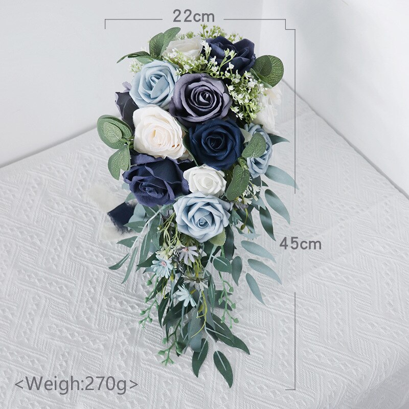 Popodion-ramo de novia en forma de gota, flores para sostener fotos de boda, accesorios, ramo de boda, cuñas 90627: B