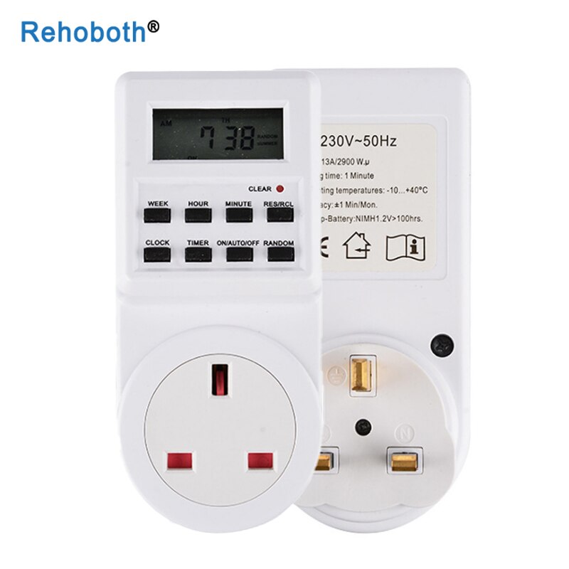 Elektronisk digital timer kontakt stik 24 timer cyklisk eu uk au us br fr stik køkken timer udtag programmerbart tidsindtag