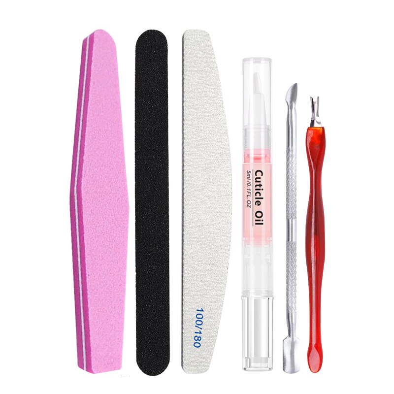 Manicure Nail Set Nail Art Tool Kits Cuticle Pusher Nail File Buffer Nagellak Remover Pedicure Nail Care Alle Voor manicure: Set 9