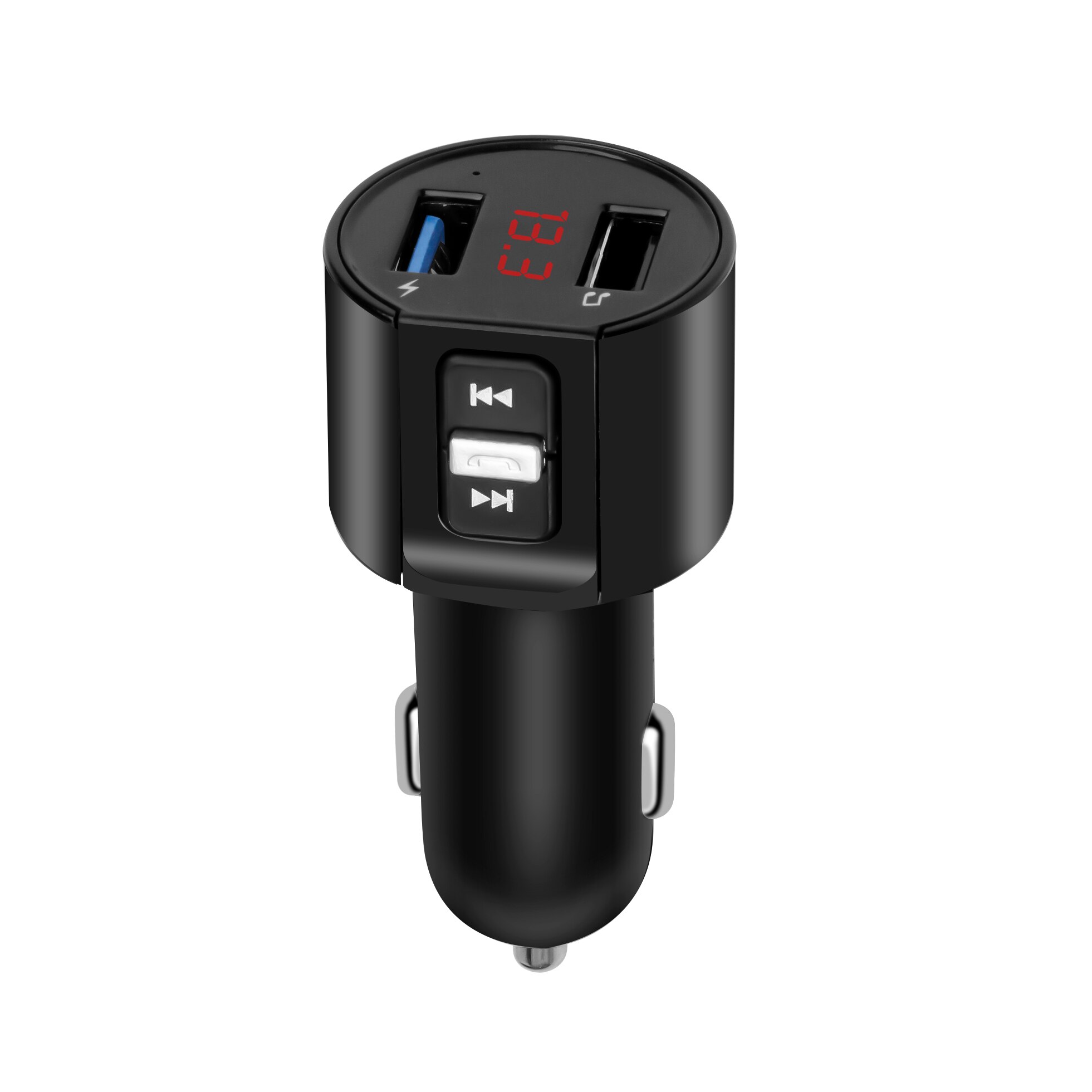 Transmisor FM con Bluetooth 5,0 para coche receptor de Audio manos libres inalámbrico, reproductor de MP3 3.1A automático, Cargador rápido USB Dual, accesorios para coche: Black