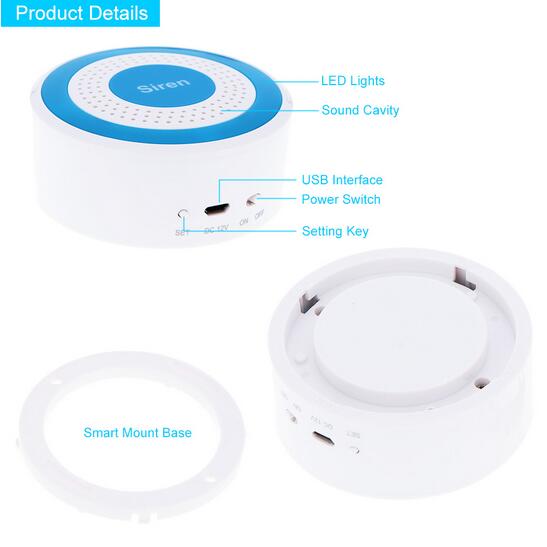 standalone alarm host 20 wireless defense zones siren voice prompts quick flash strobe