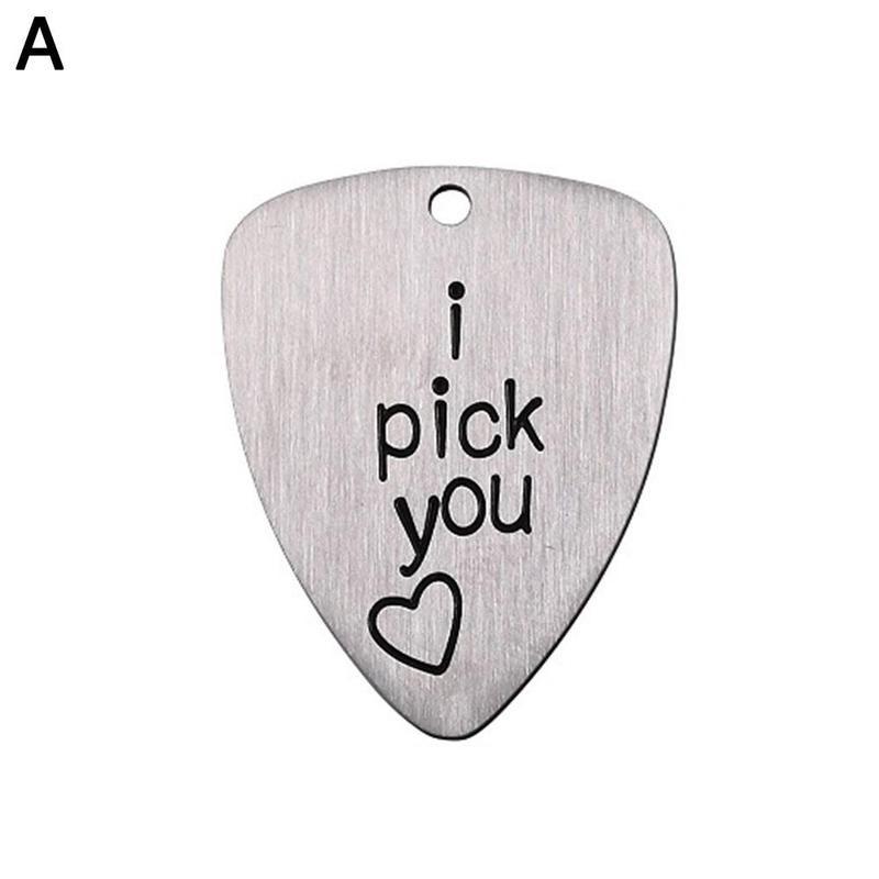 Gegraveerd Ukulele Pick Muziekinstrument Accessoire Pick Forever Pick & Altijd Ik Staal Gesneden Titanium U Brief Gitaar X2T9: 194