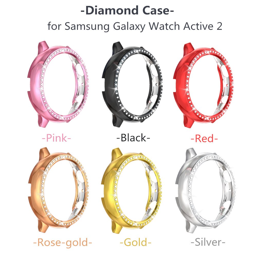 6 Kleuren Packs Diamond Glitter Cases Voor Samsung Galaxy Horloge Actieve 2 40 Mm 44 Mm Sterke Pc Dunne Cover Bumper Shell