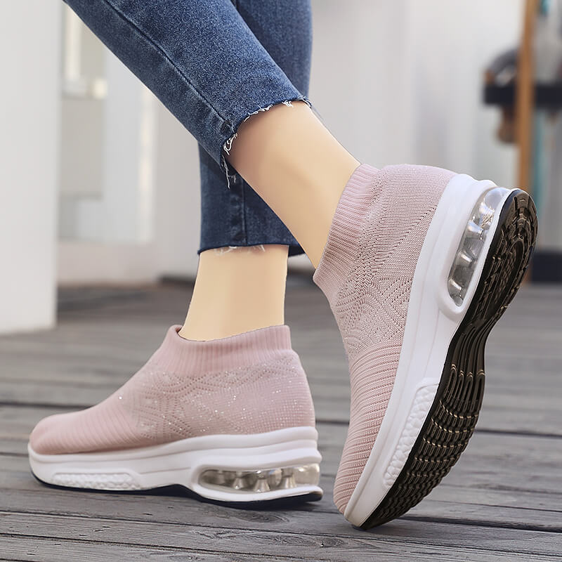 Female Air Cushion Swing Sneakers Non-slip Ladies Jogging Footwear Women High Top Socks Running Shoes Woman Breathable Sneakers