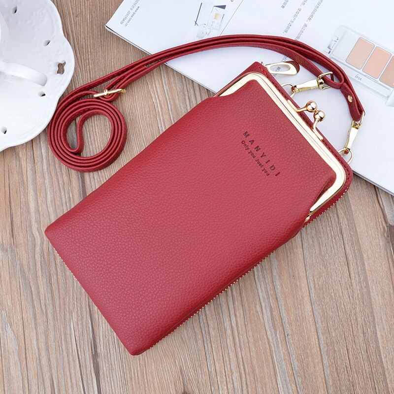 Phone Bag PU Leather Large Capacity Travel Portable Shoulder Bag Brand Ladies Crossbody Bag Messenger Bag: Style 2 a