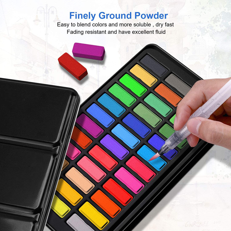 Kit Pintura De Aquarela Com Pincel, Papel De Aquarela, 24/36 Cores Profissional kit De Aquarela, Pigmento