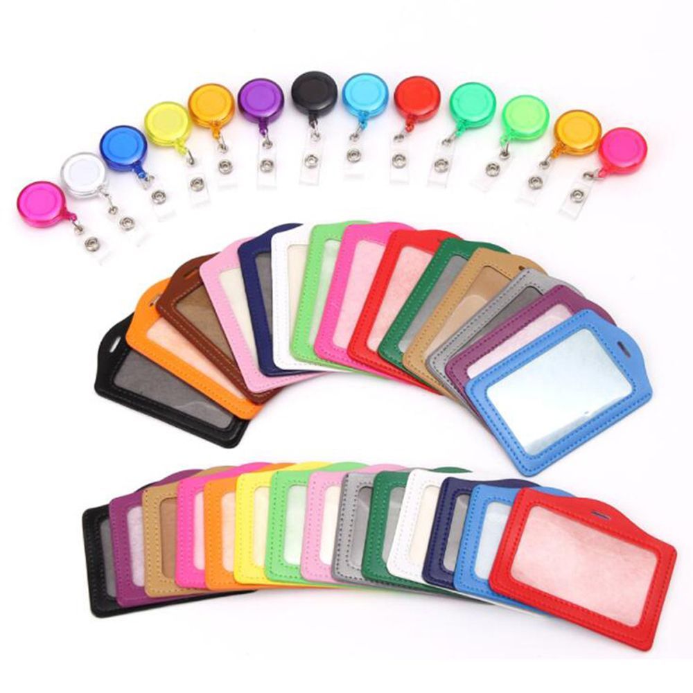 Work ID Card Retractable Pull Badge Holder Transparent Card Cover Student Card Sleeves Bus Card Holder Credit Cards Protector