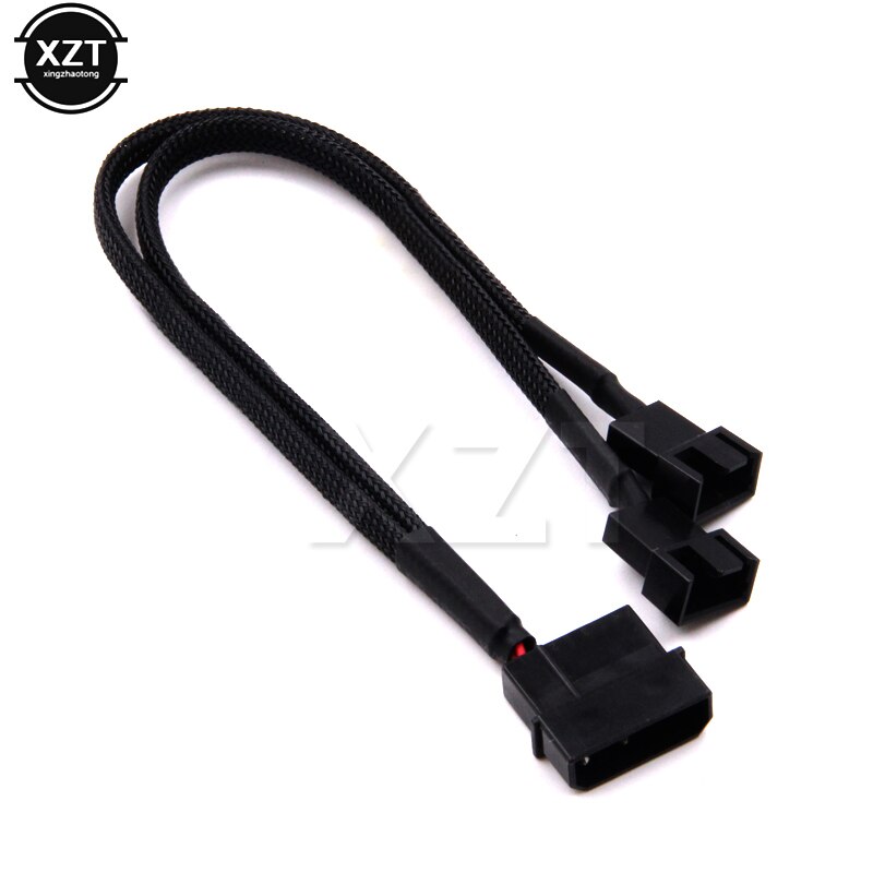 1PCS 4pin IDE Molex 2-Port 3Pin/4Pin Cooler Cooling Fan Power Cable Cord Black 22AWG wire