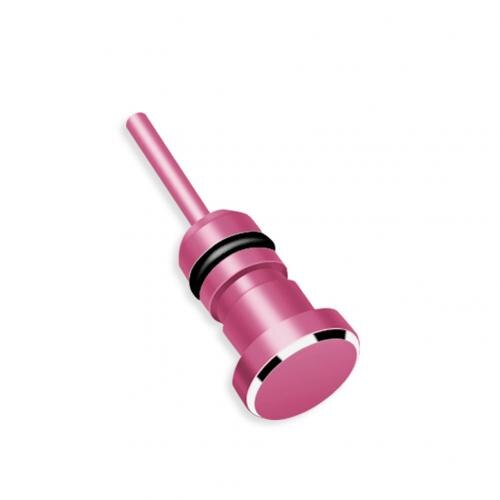 Oortelefoon 3.5Mm Aux Jack Connector Anti Stof Plug Card Removal Pin Voor Iphone 7 8Plus Xr 11 Pc notebook Computer Huawei Samsung: Roze
