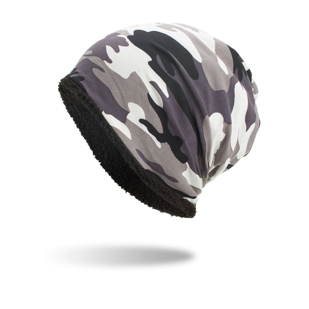 Capuche Camouflage pour hommes et femmes, Baggy en Crochet pour hiver, bonnet de Ski en laine, crâne, chapeau
