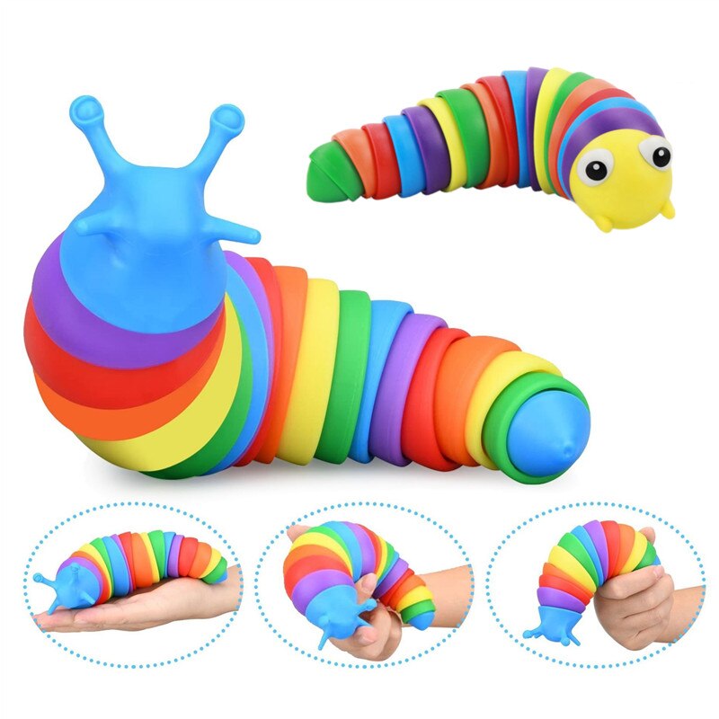 Juguete sensorial de Caracol Flexible para adulto, juguete antiestrés para Squirming Slug, autismo, para niños con autismo, descompresión